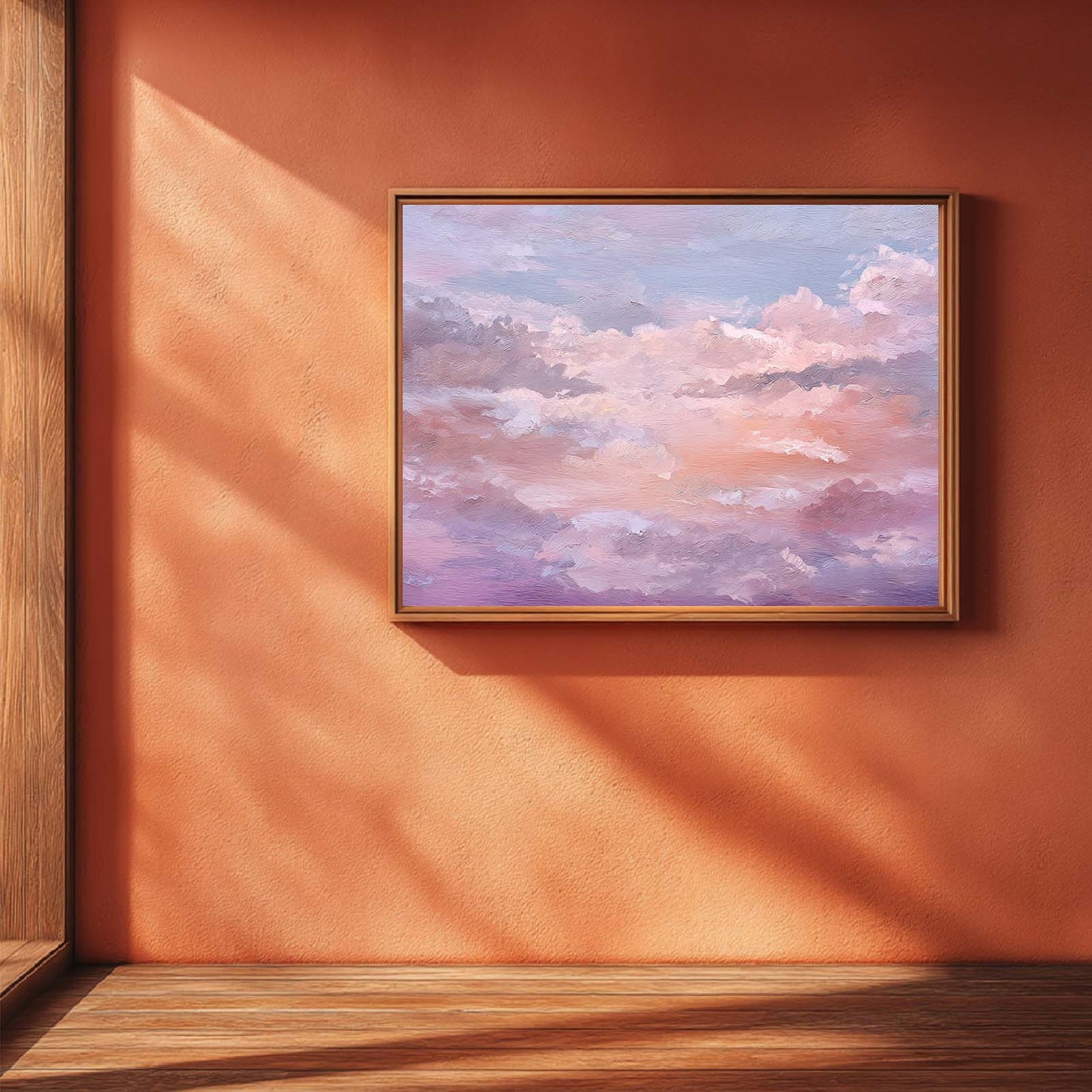 Abstract Oil Pink Sky Landscape