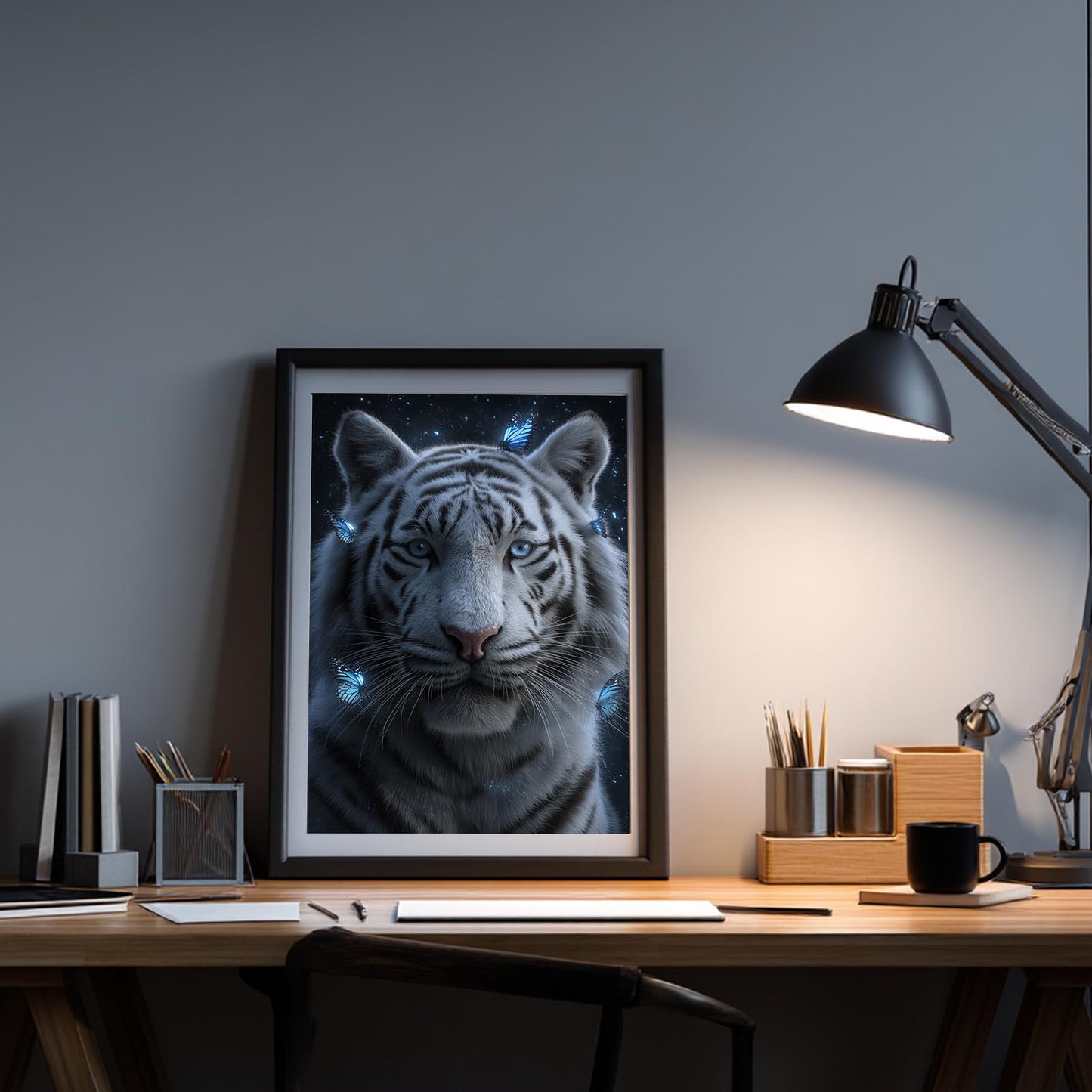 Abstract Animal Lion Tiger Blue Butterfly