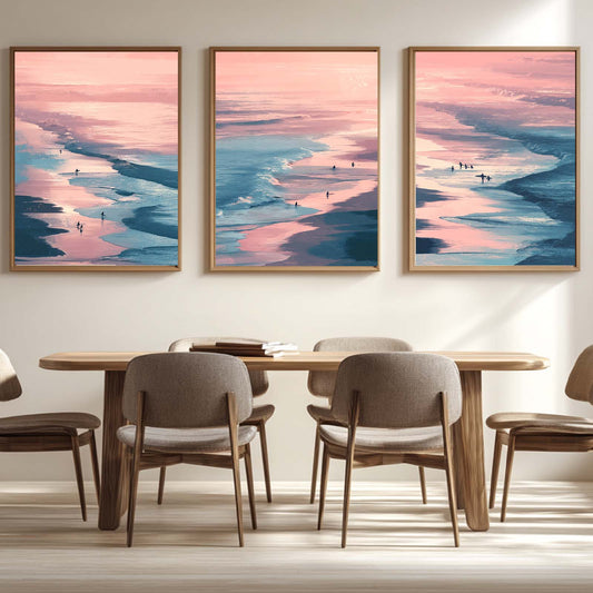 Pink Sunset Beach Abstract