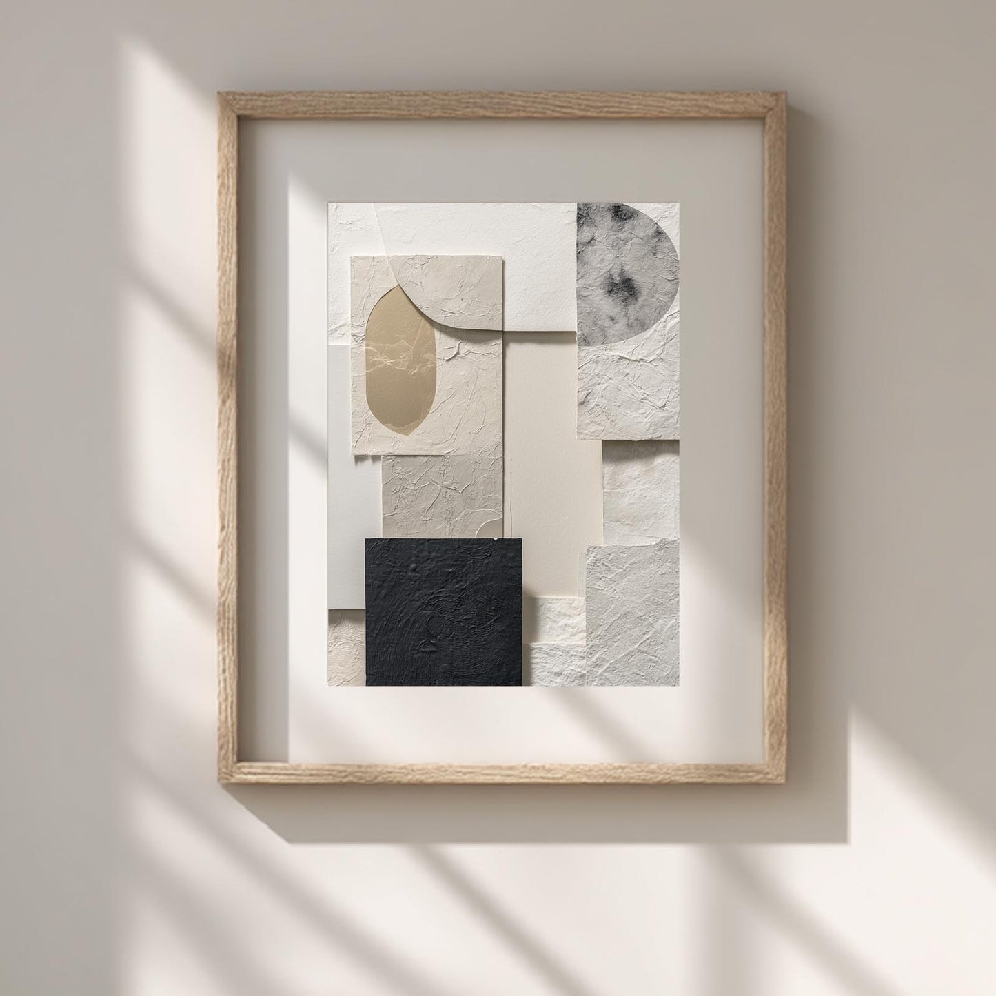 Abstract Geometry Beige Black Gold
