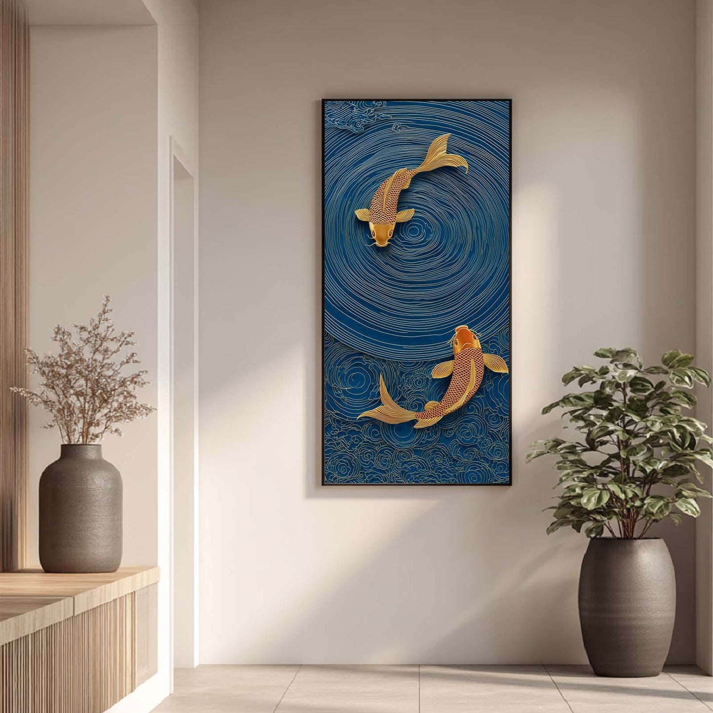 Abstract Oil Painting Koi Fish