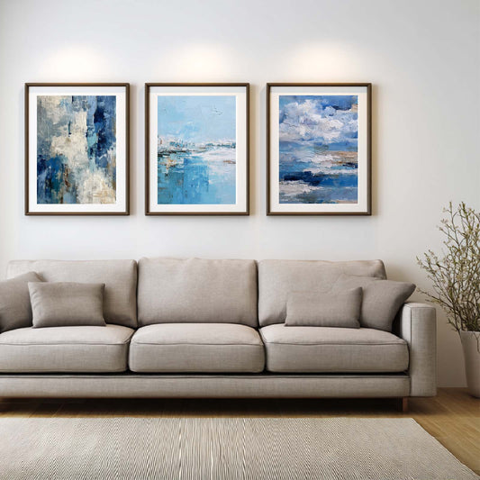 Abstract Blue Beige Painting