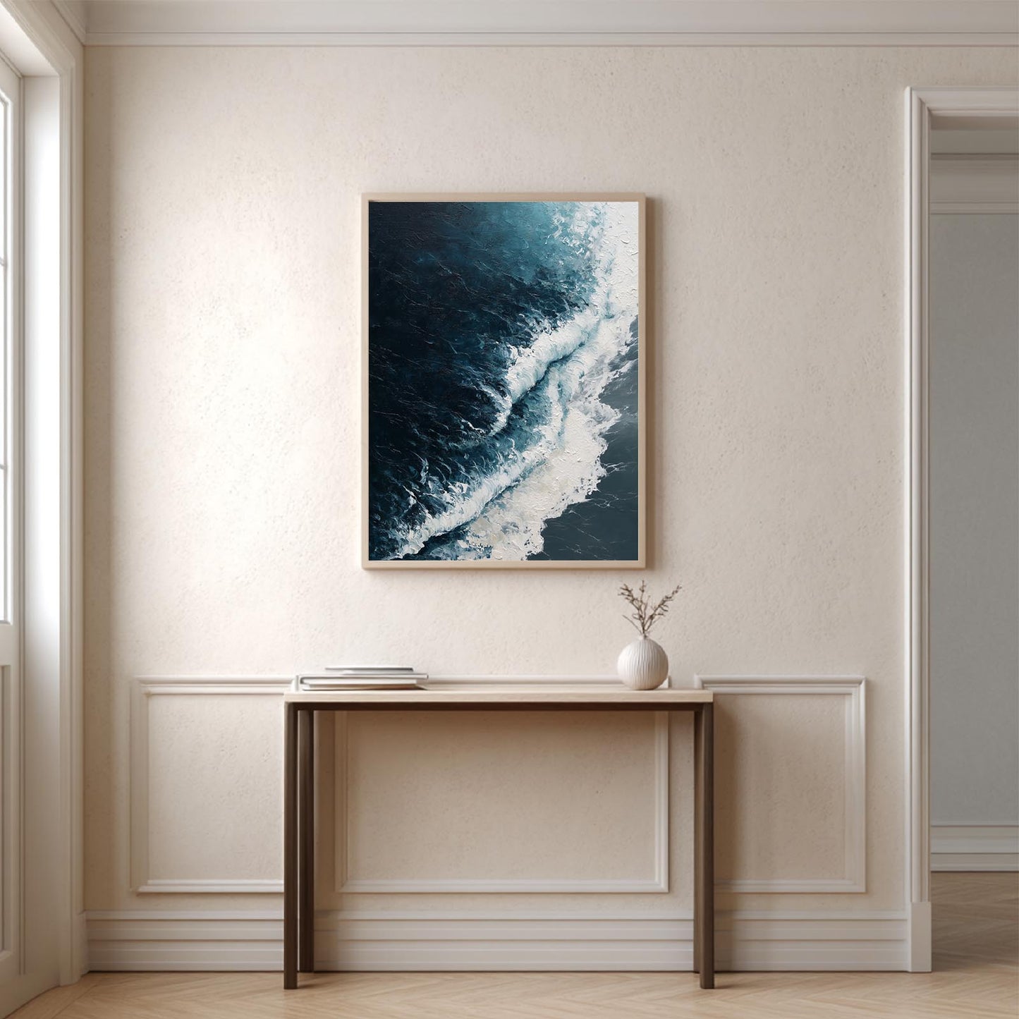 Abstract Black and White Waves