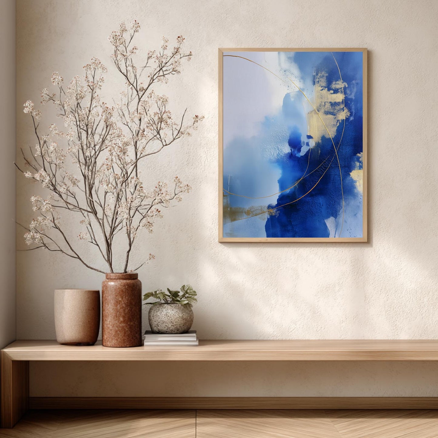 Abstract Blue and Gold Minimalism