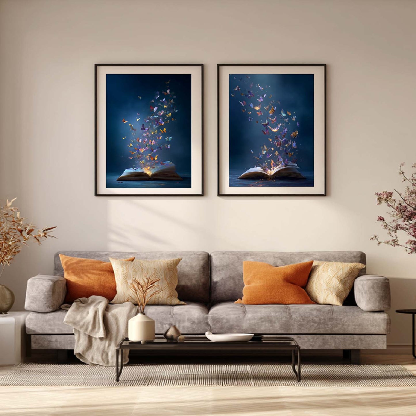 Canvas Painting Abstract Book Butterfly Wall Art Pictures for Living Room Bedroom Decoration Canvas Pictures Poster Frameless