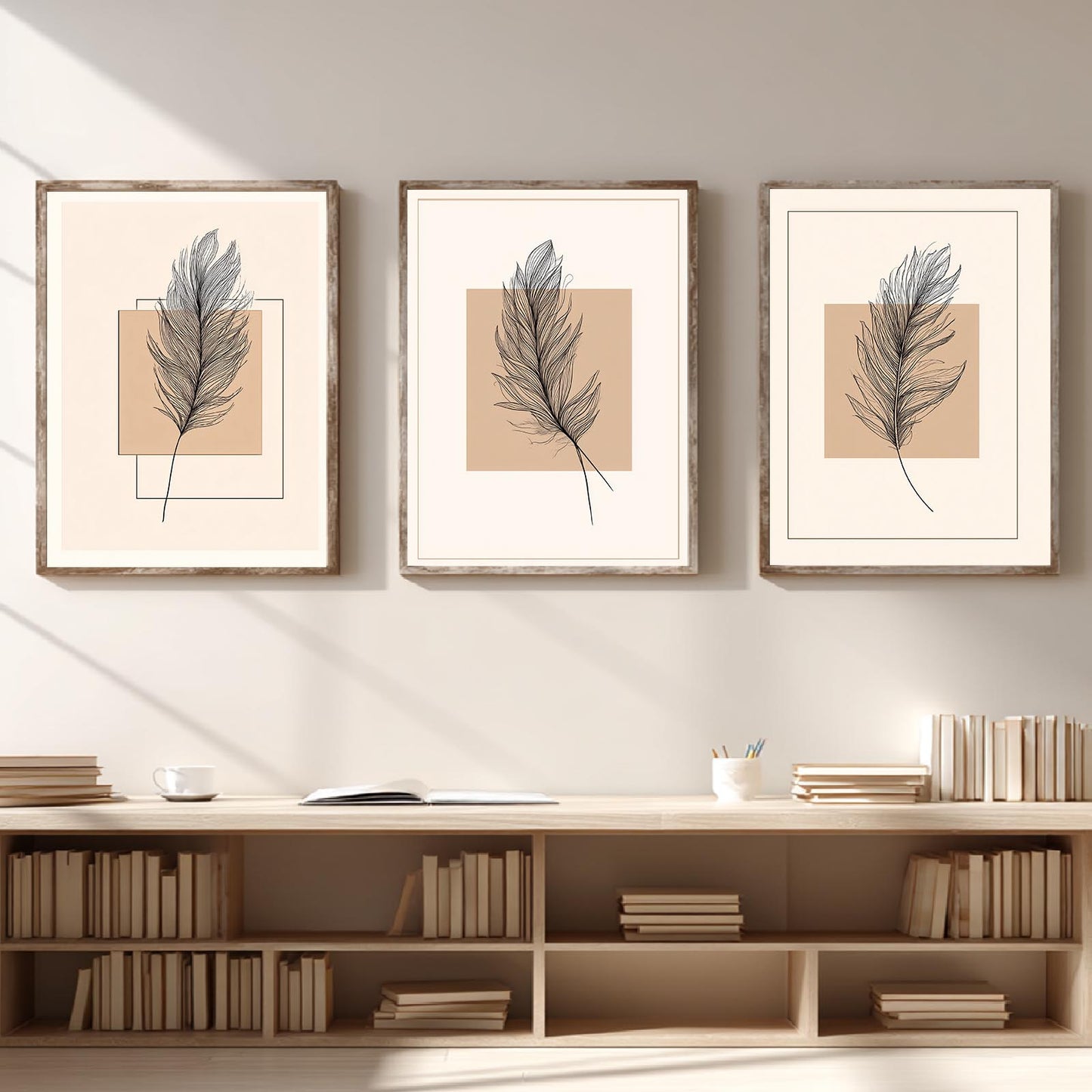 Abstract Beige Feather