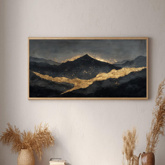 Black Gold Abstract Landscape