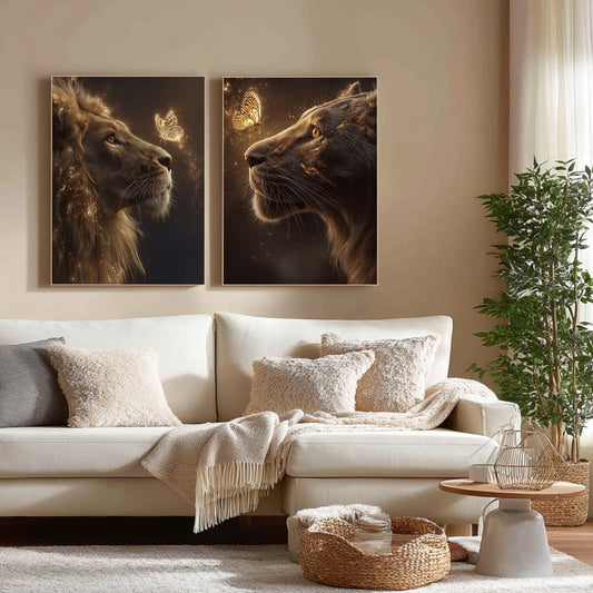 Lion Butterfly Abstract Animals