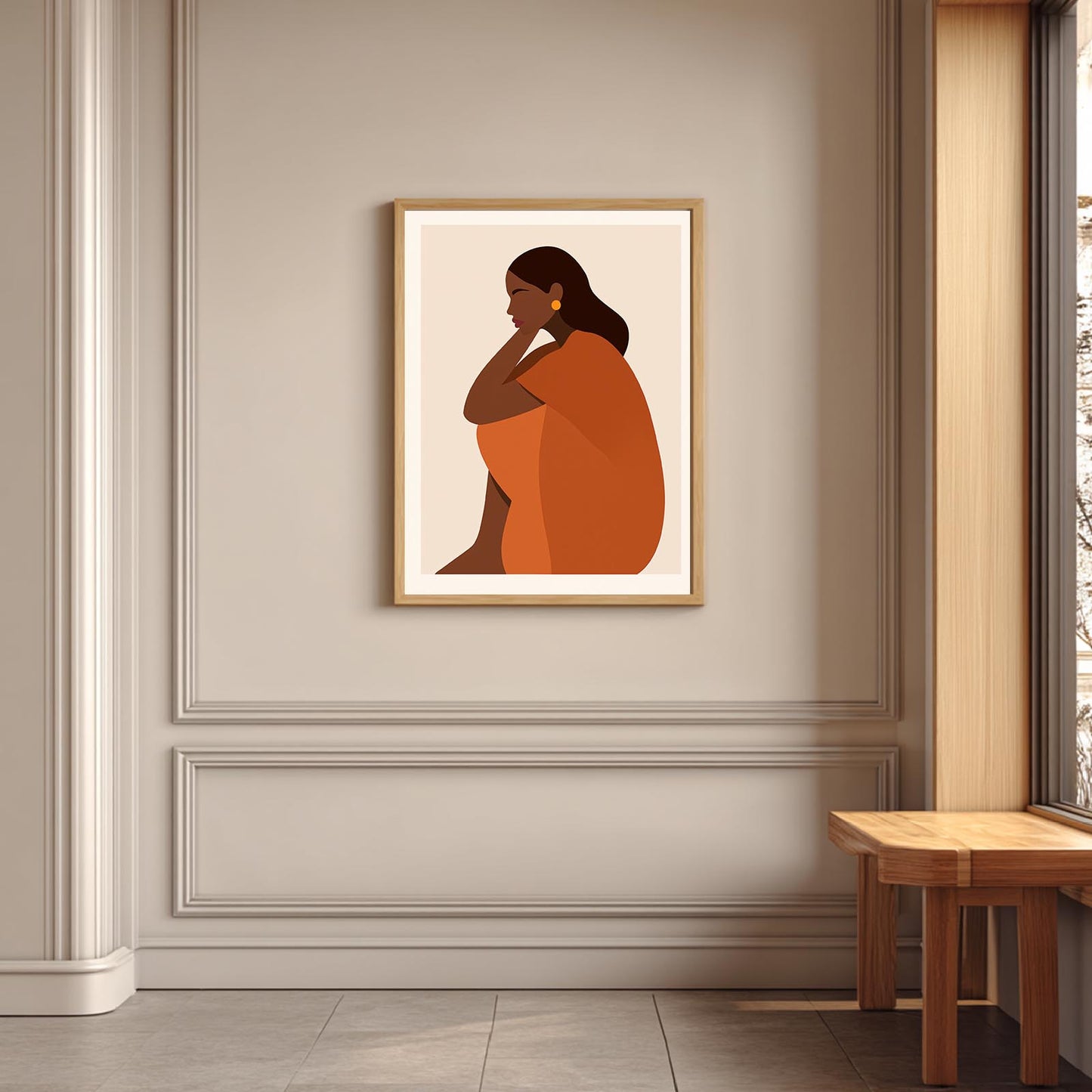 Abstract Female Portrait Line