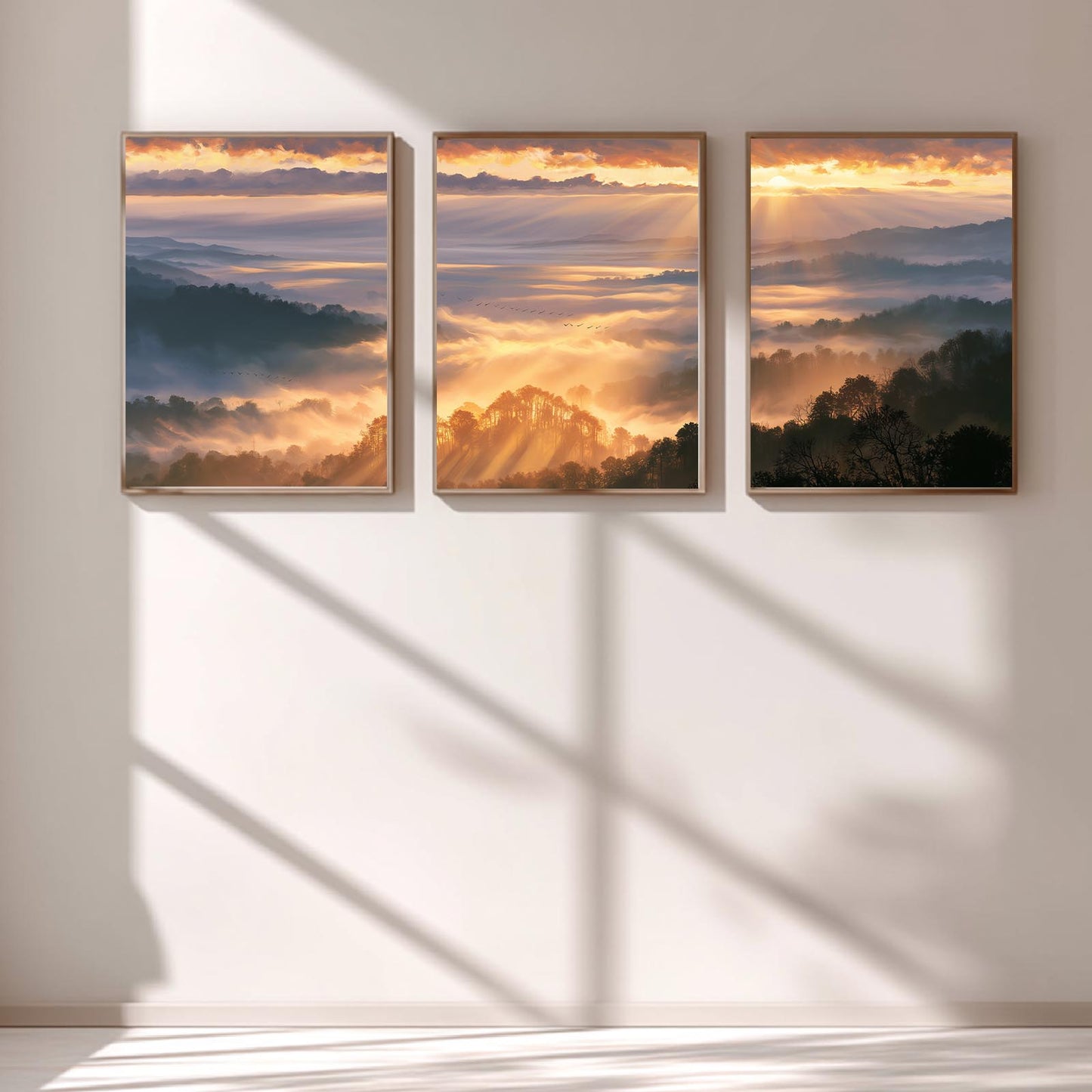 Abstract Landscape Sunrise Morning Fog