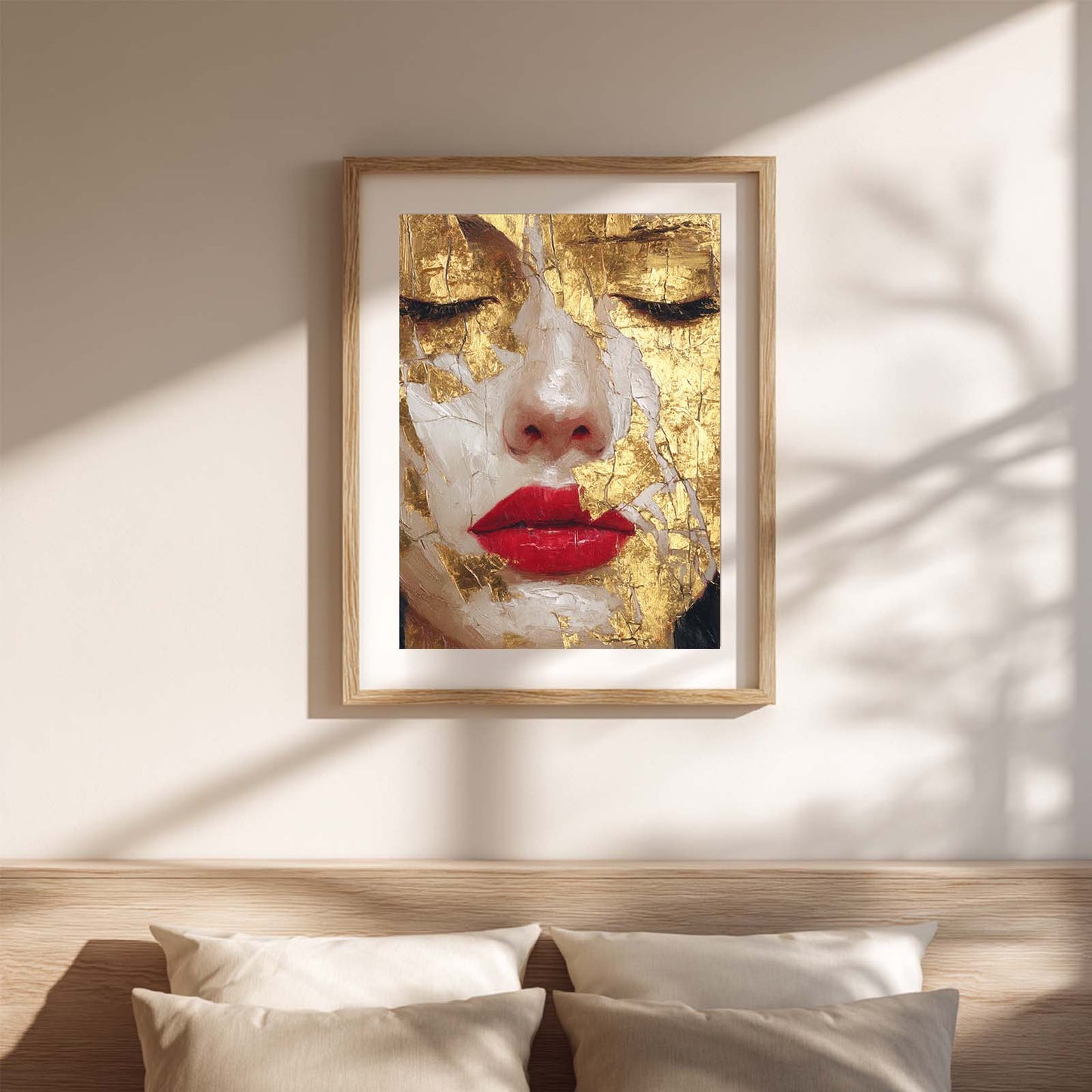 Abstract Female Portrait Red Lips