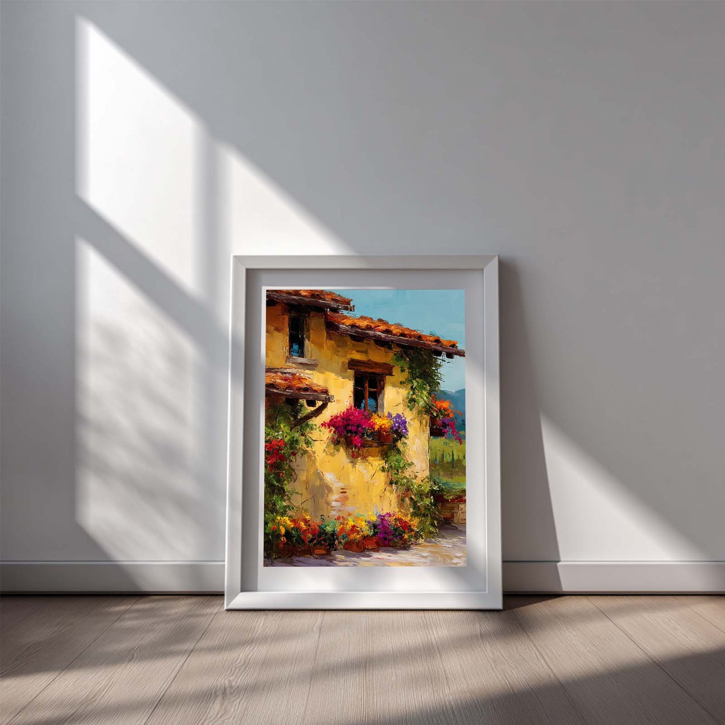 Abstract Country Style Floral Canvas Painting