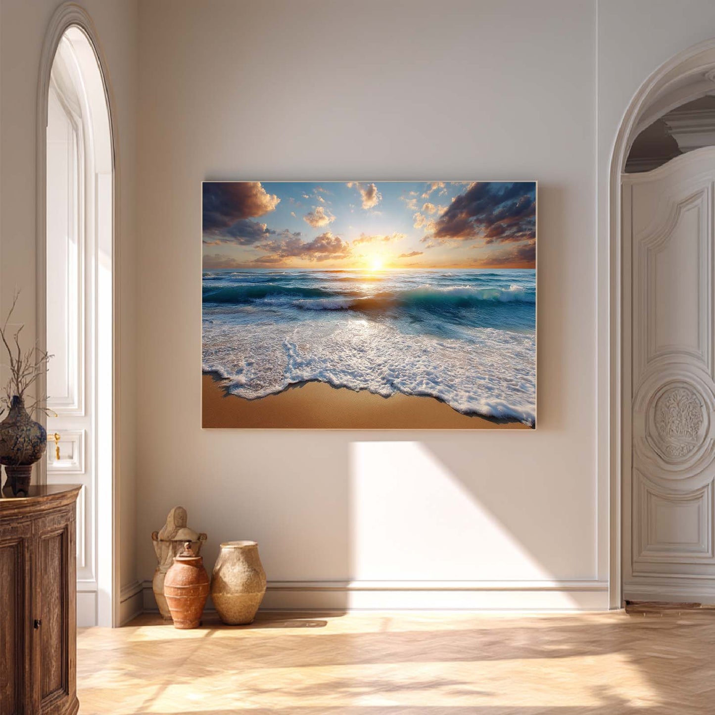 Abstract Oil Painting Sunrise at Sea