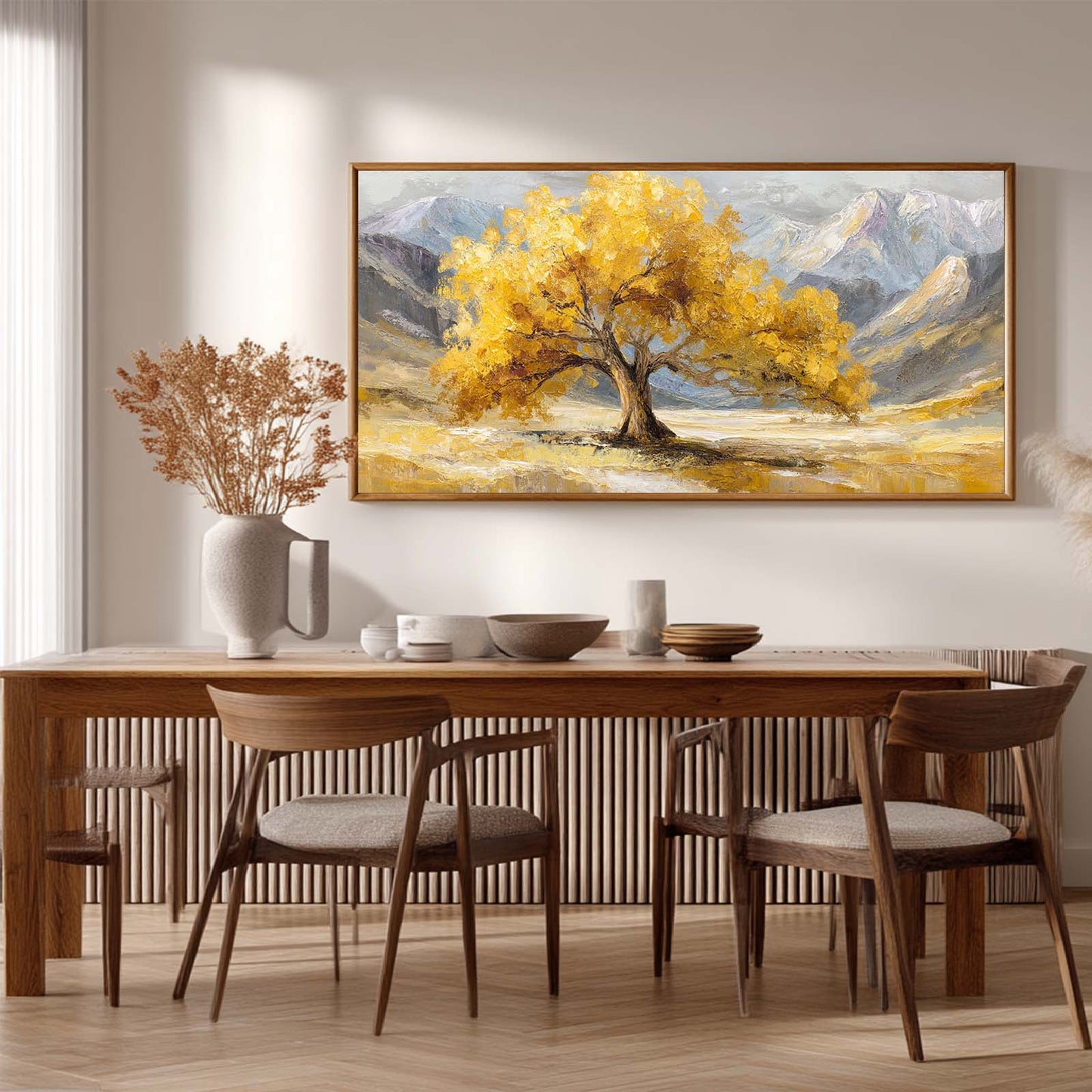 Golden Tree Abstract Oil Painting