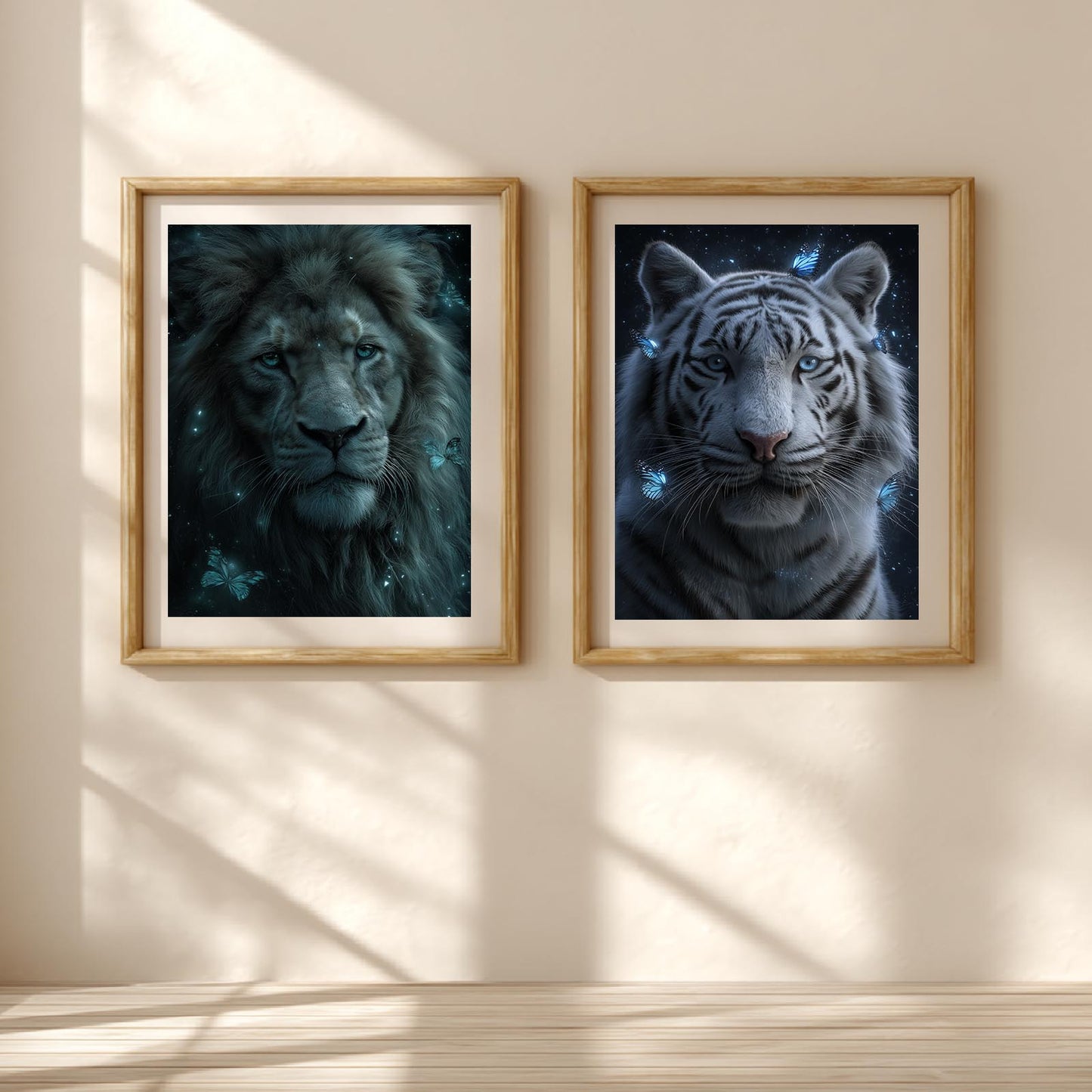 Abstract Animal Lion Tiger Blue Butterfly