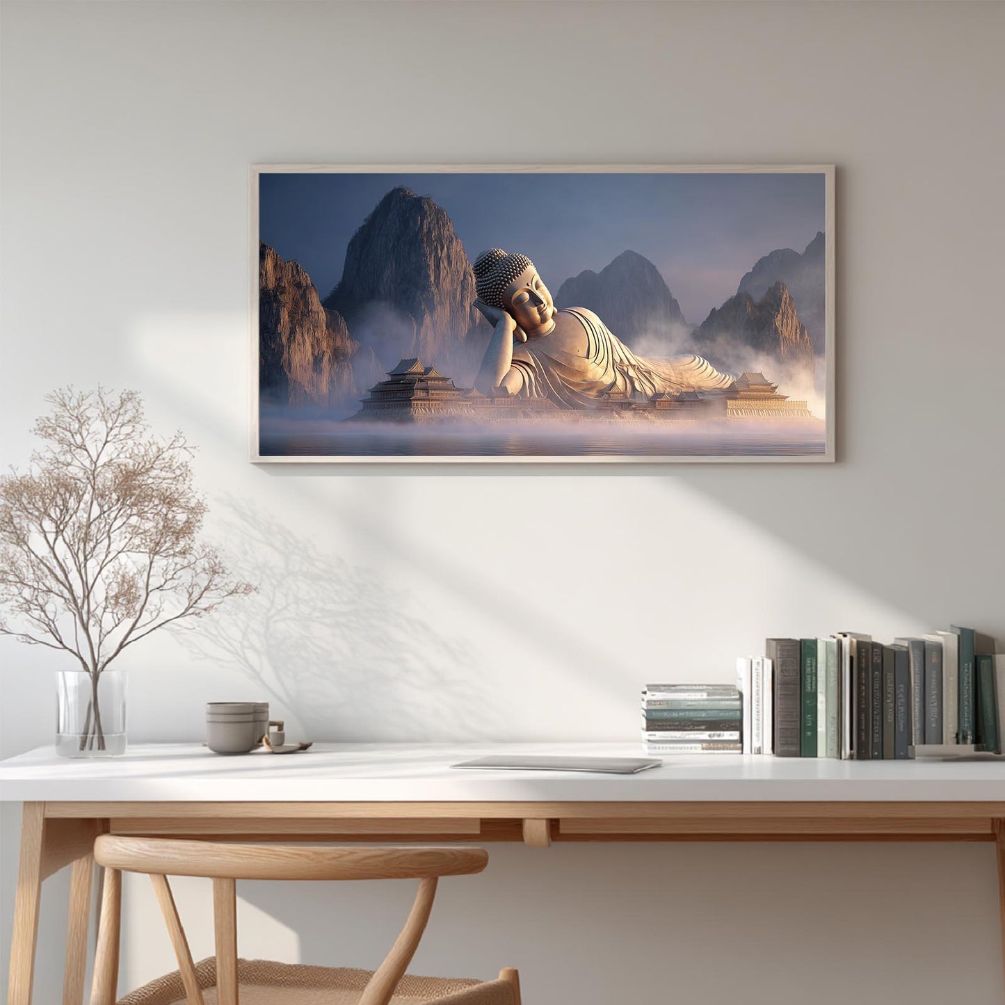 Reclining Buddha Abstract landscape Zen