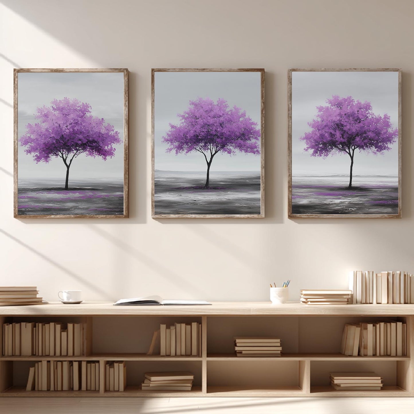 Purple Tree Nature Abstract Black and White