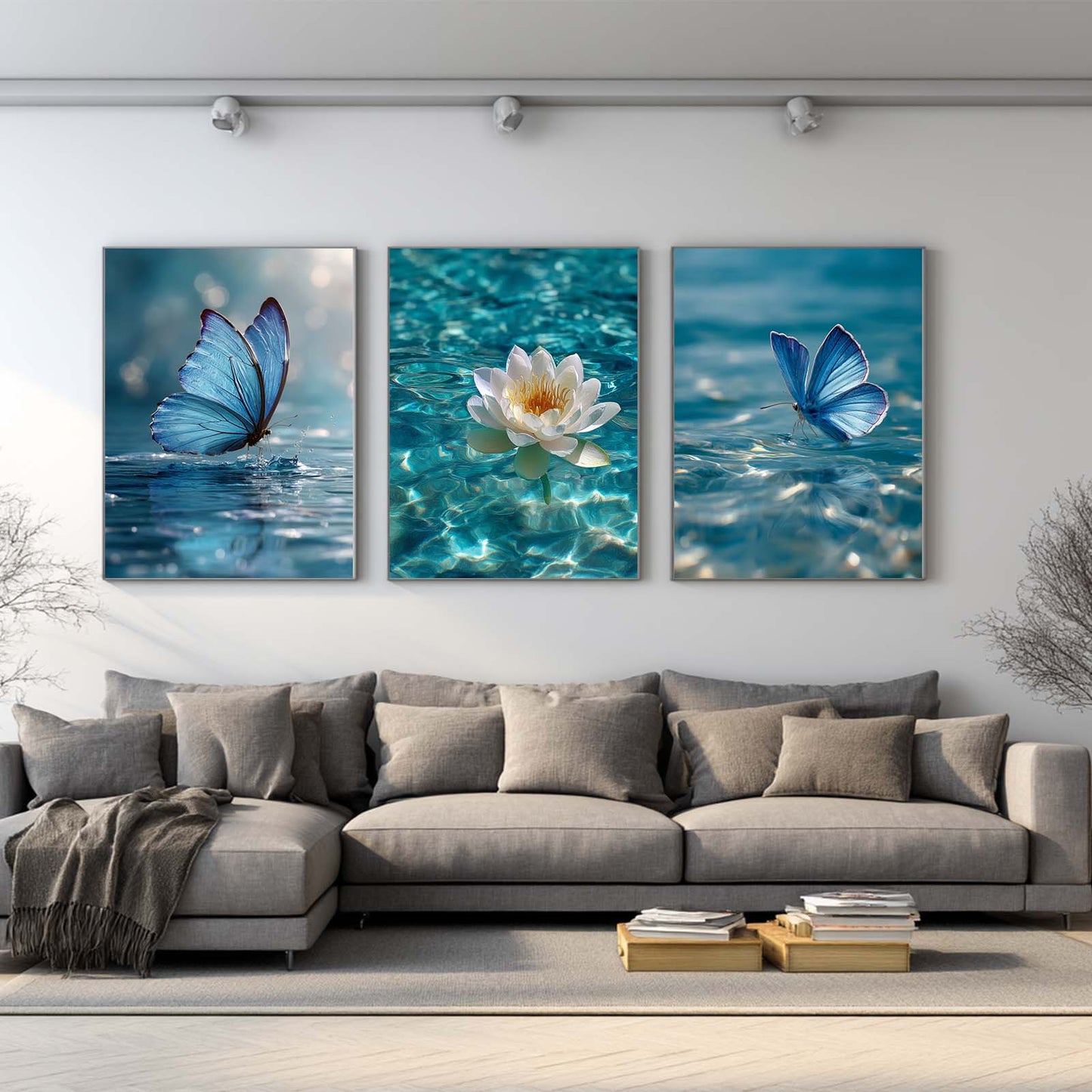 Abstract Landscape Water Lotus Butterfly