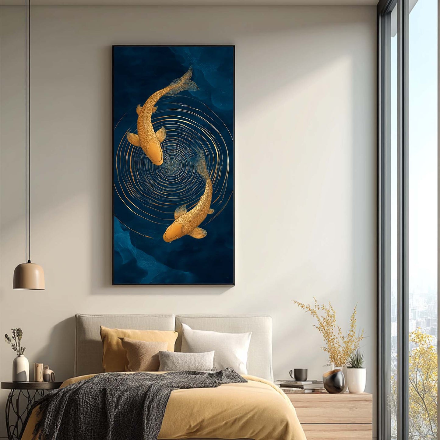 Abstract Oil Painting Koi Fish