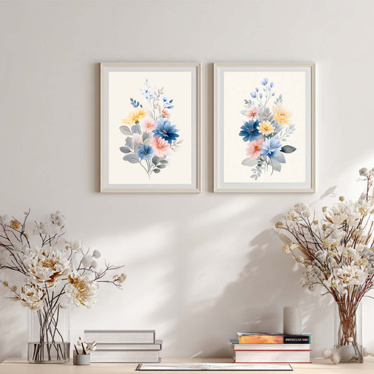 Abstract Colorful Flower Plant Canvas Painting – Wall Art for Living Room Bedroom Decoration, Poster Print, Frameless