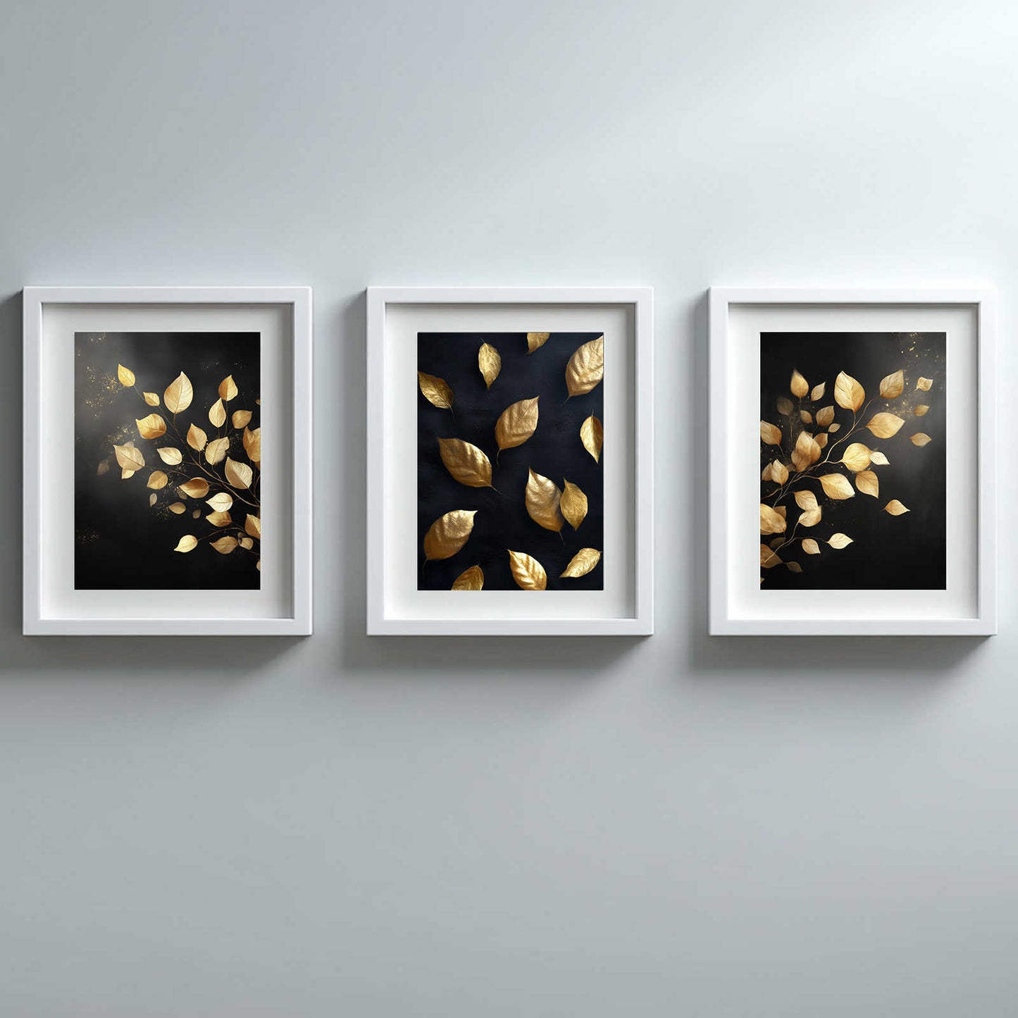 Black Gold Leaves Abstract Plants