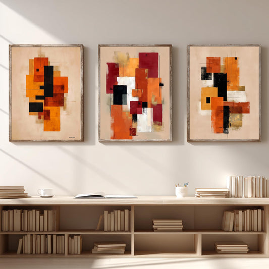 Beige Colorful Abstract Geometric