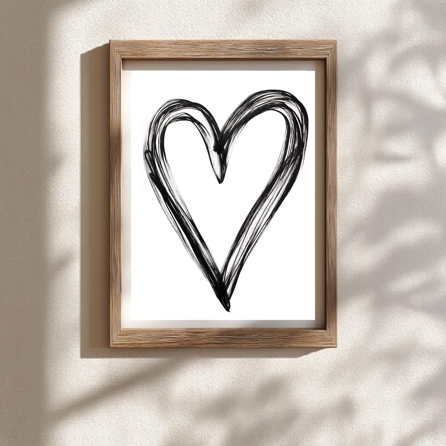 Love Heart Black and white Minimalist
