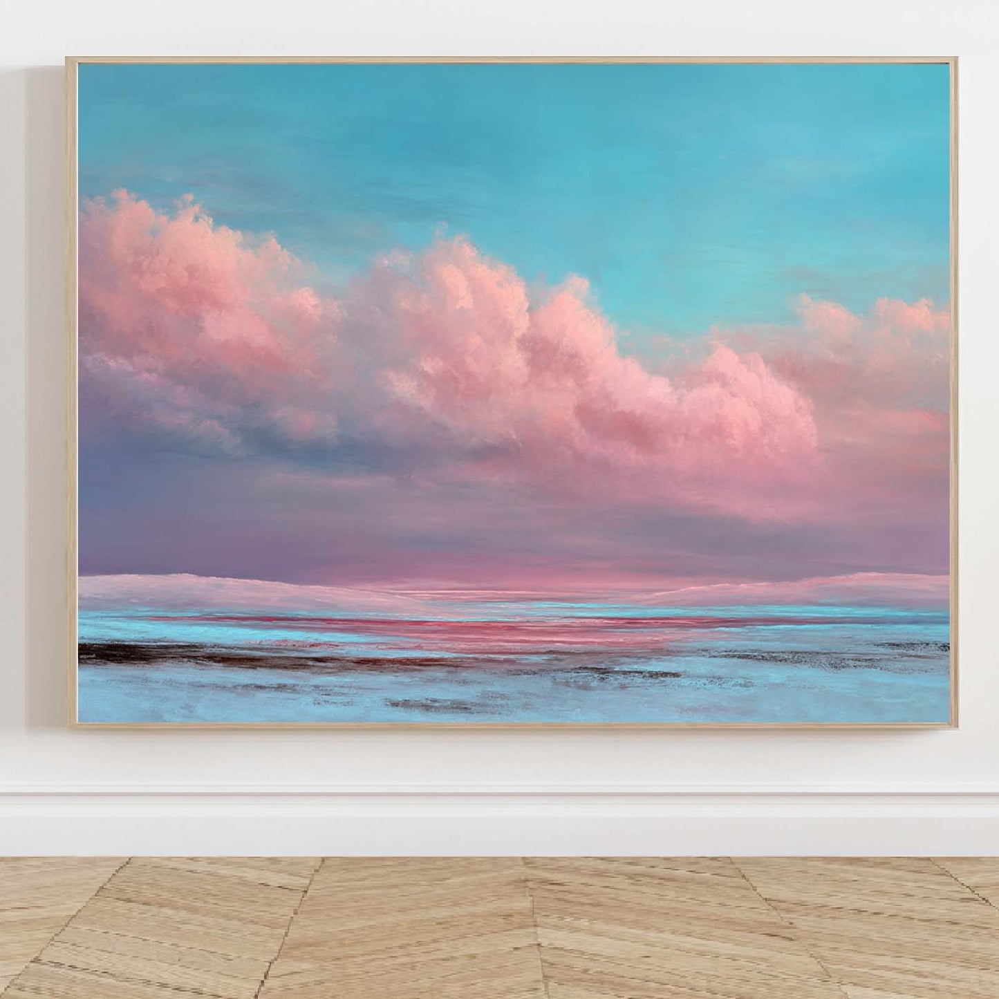 Abstract Oil Painting Pink Sky