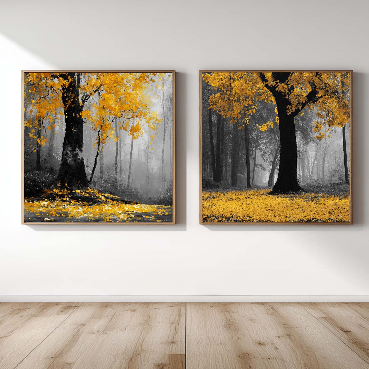 Yellow Tree Abstract Landscape Oil Painting