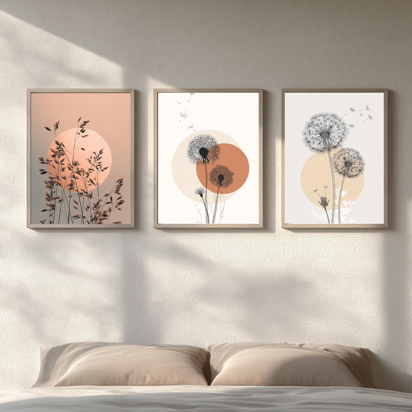 Abstract Plants Nature Beige Dandelion