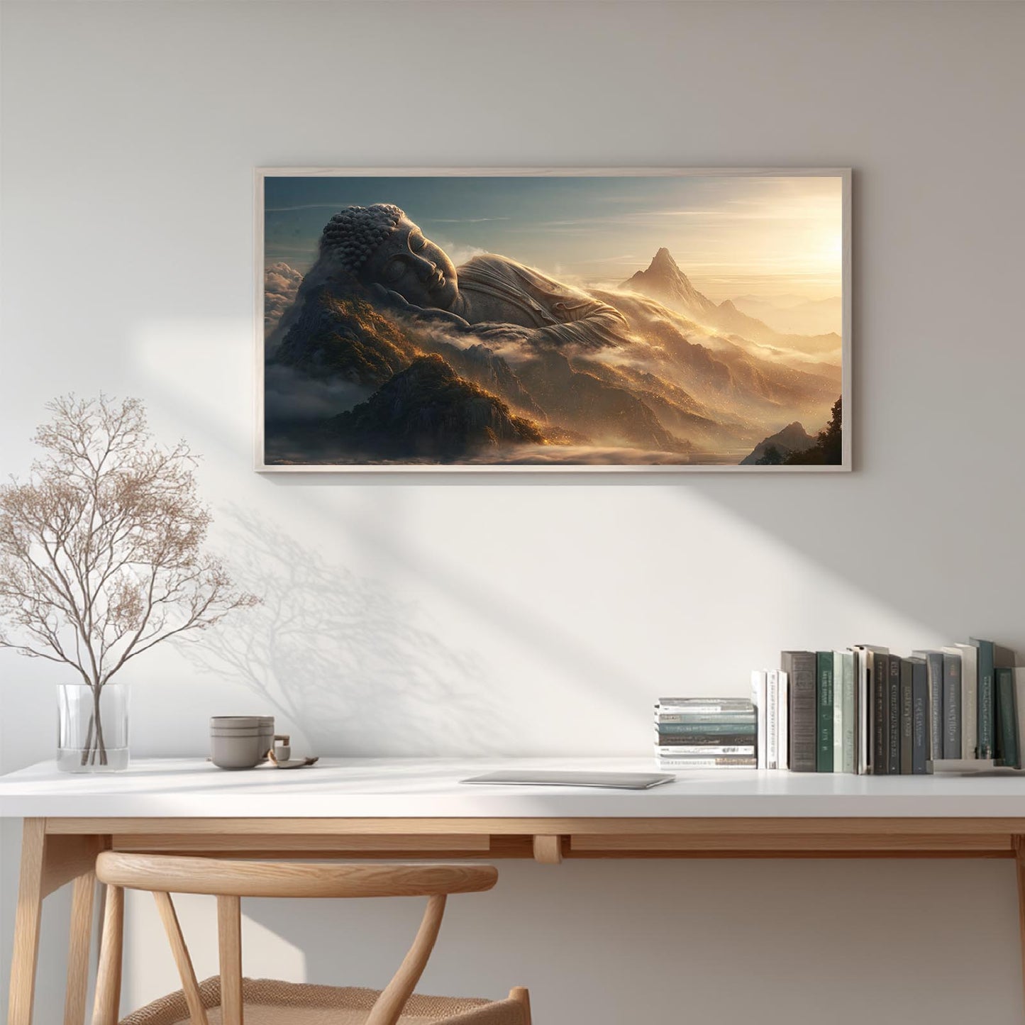 Reclining Buddha Abstract landscape Zen