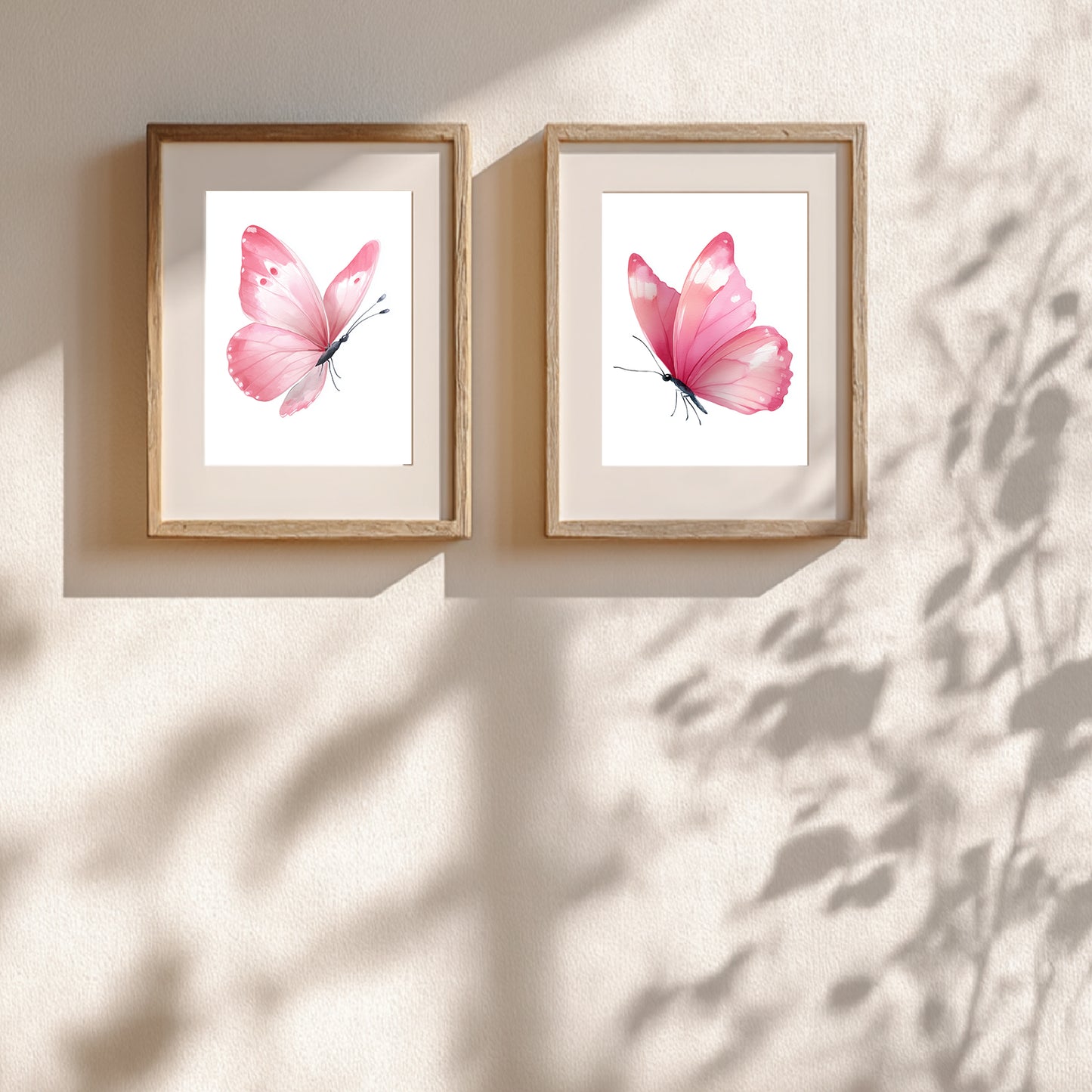 Abstract Pink Butterfly Canvas Painting Wall Art for Living Room Bedroom Decoration, Poster Print, Frameless