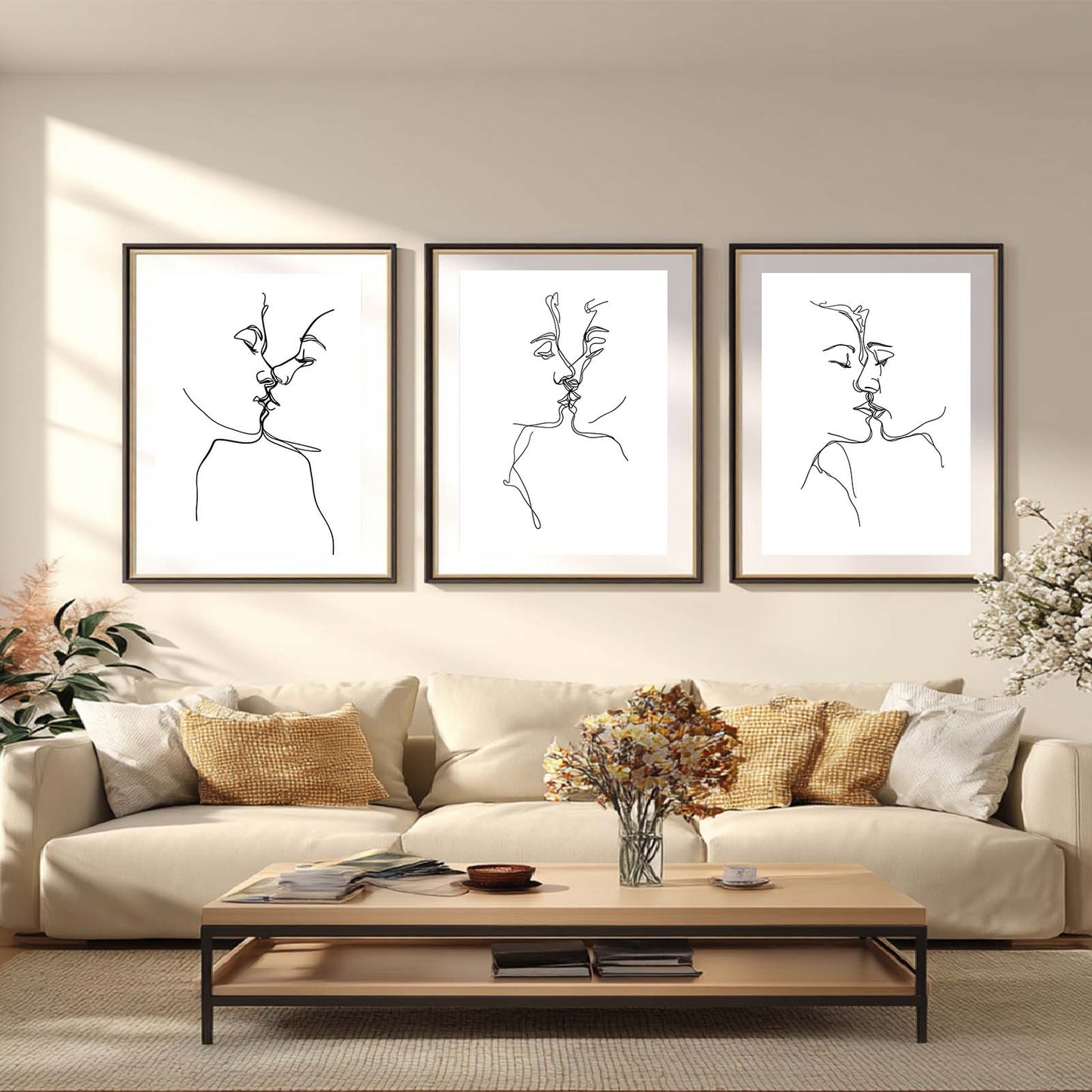 Abstract Minimalist Black and White Line Art