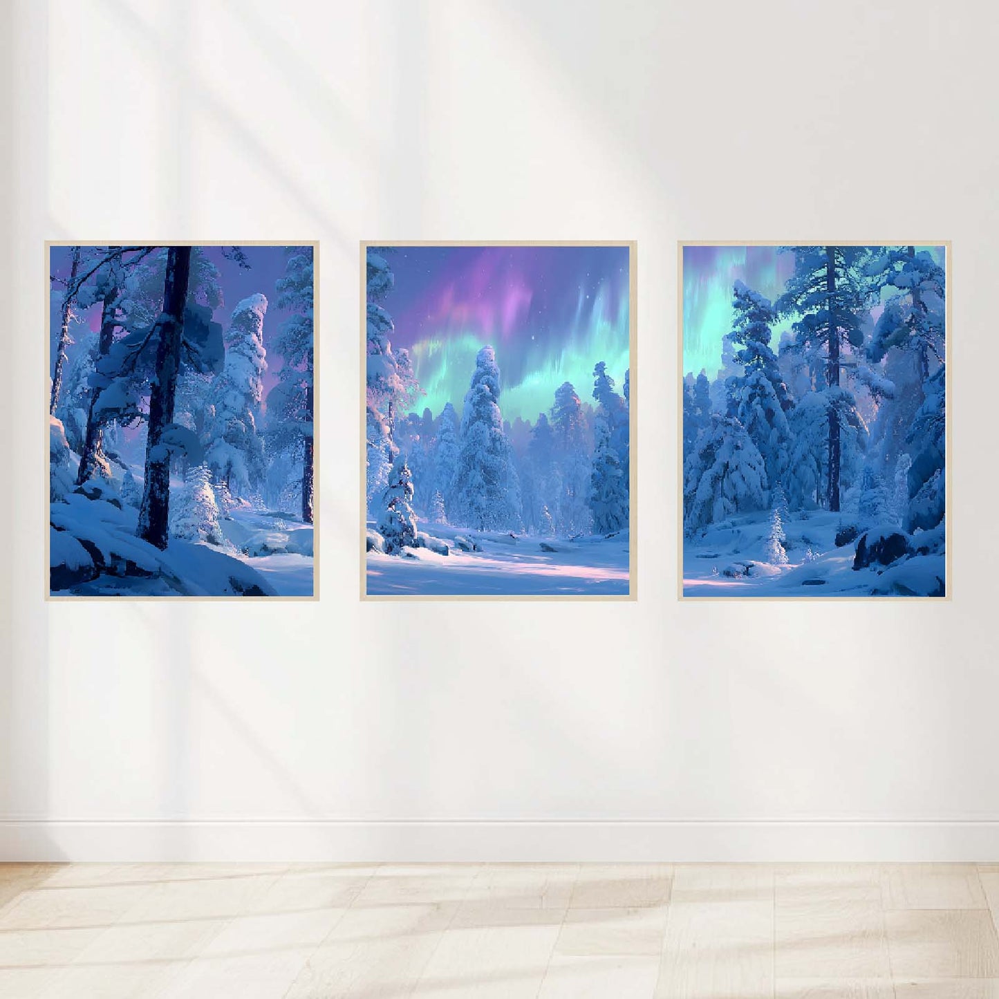 Abstract Landscape Aurora Forest Fantasy