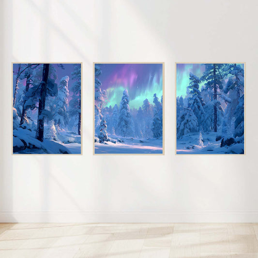 Abstract Landscape Aurora Forest Fantasy