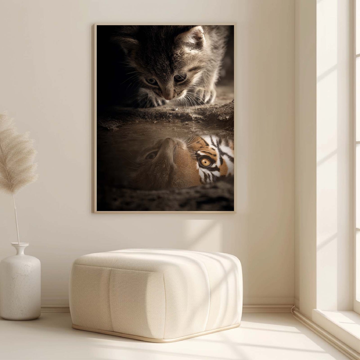 Abstract Oil Painting Kitten and Tiger Inspirational