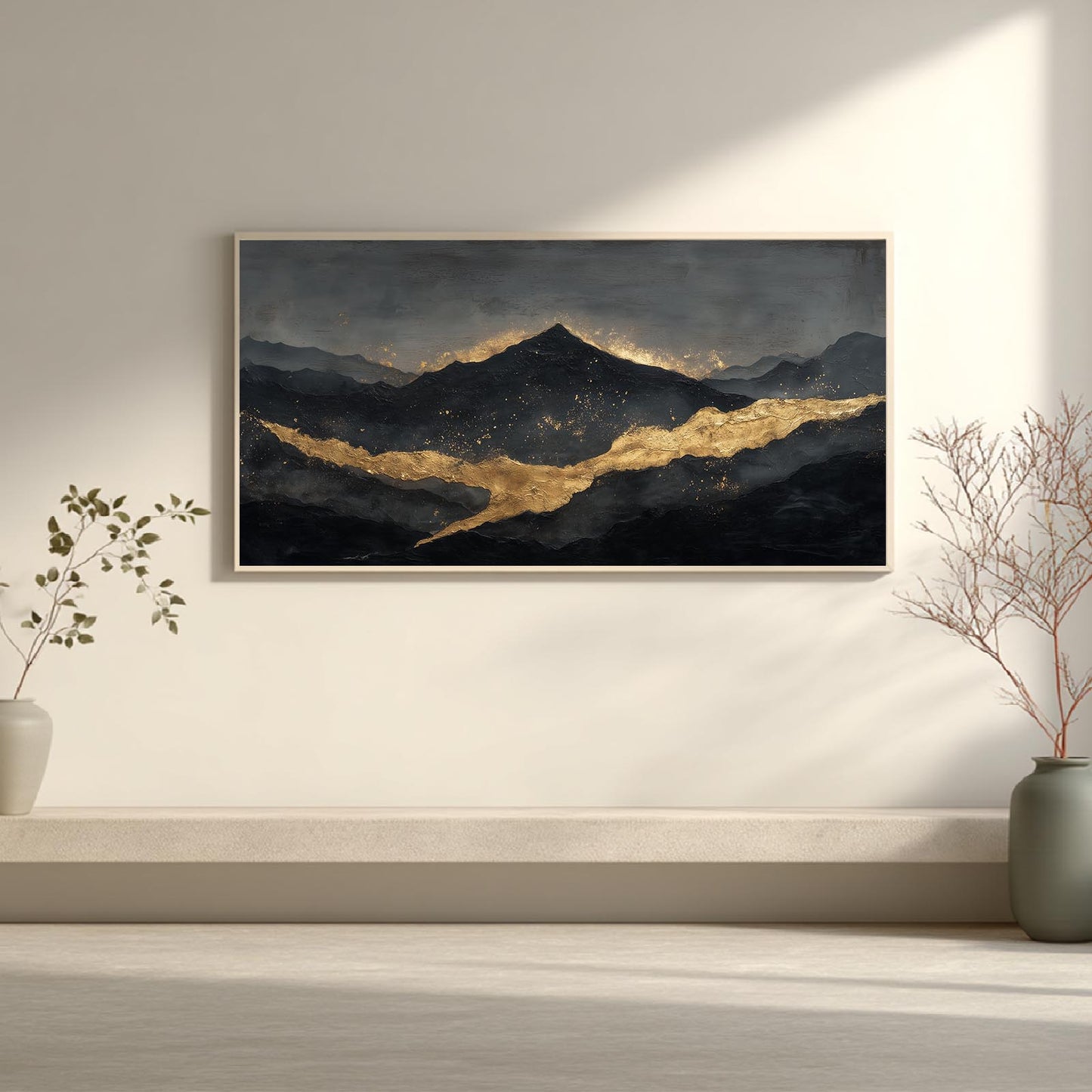 Black Gold Abstract Landscape