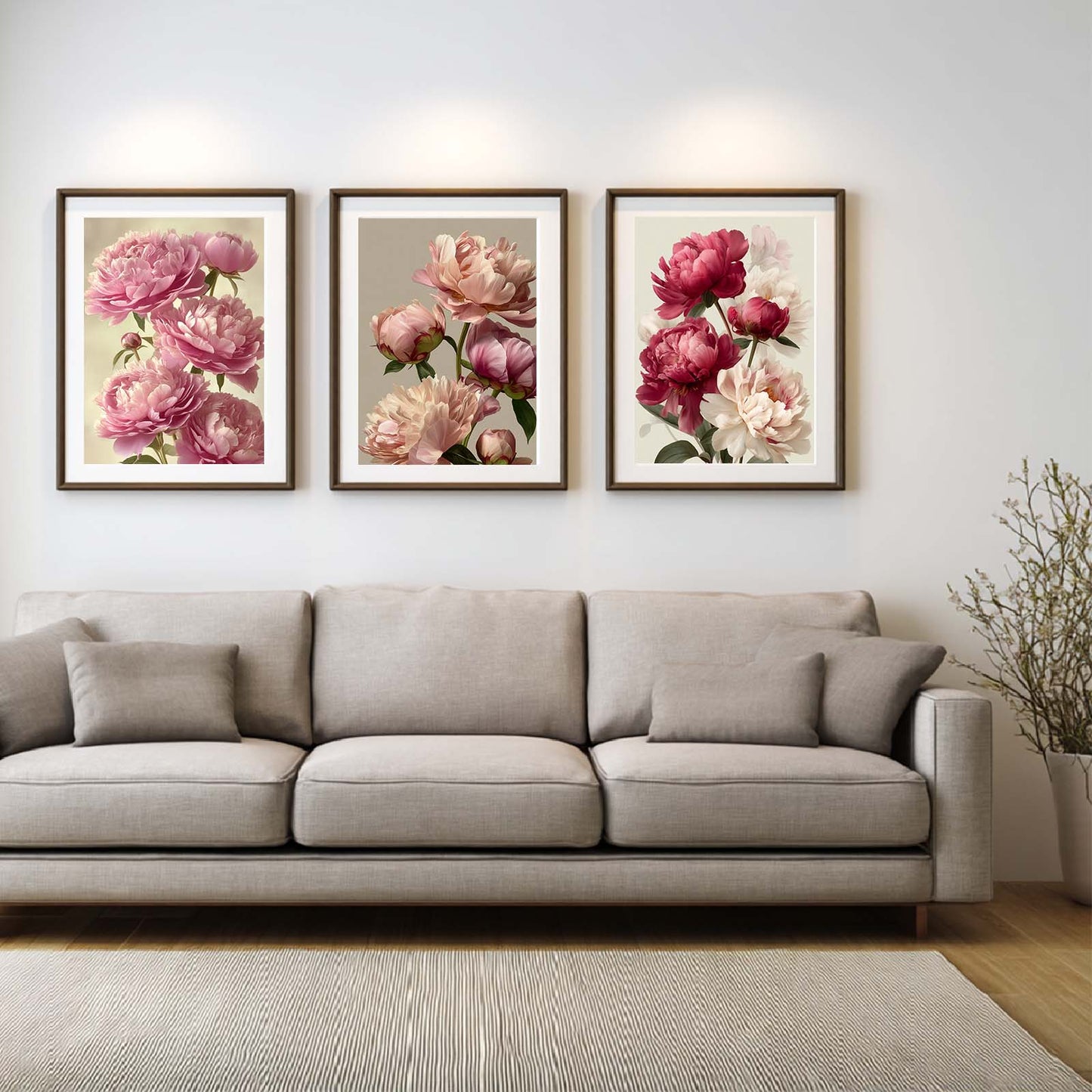 Abstract Pink Flower Canvas Painting – Wall Art for Living Room Bedroom Decoration, Poster Print, Frameless