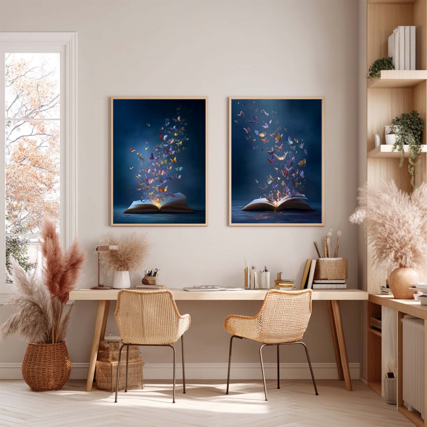 Canvas Painting Abstract Book Butterfly Wall Art Pictures for Living Room Bedroom Decoration Canvas Pictures Poster Frameless