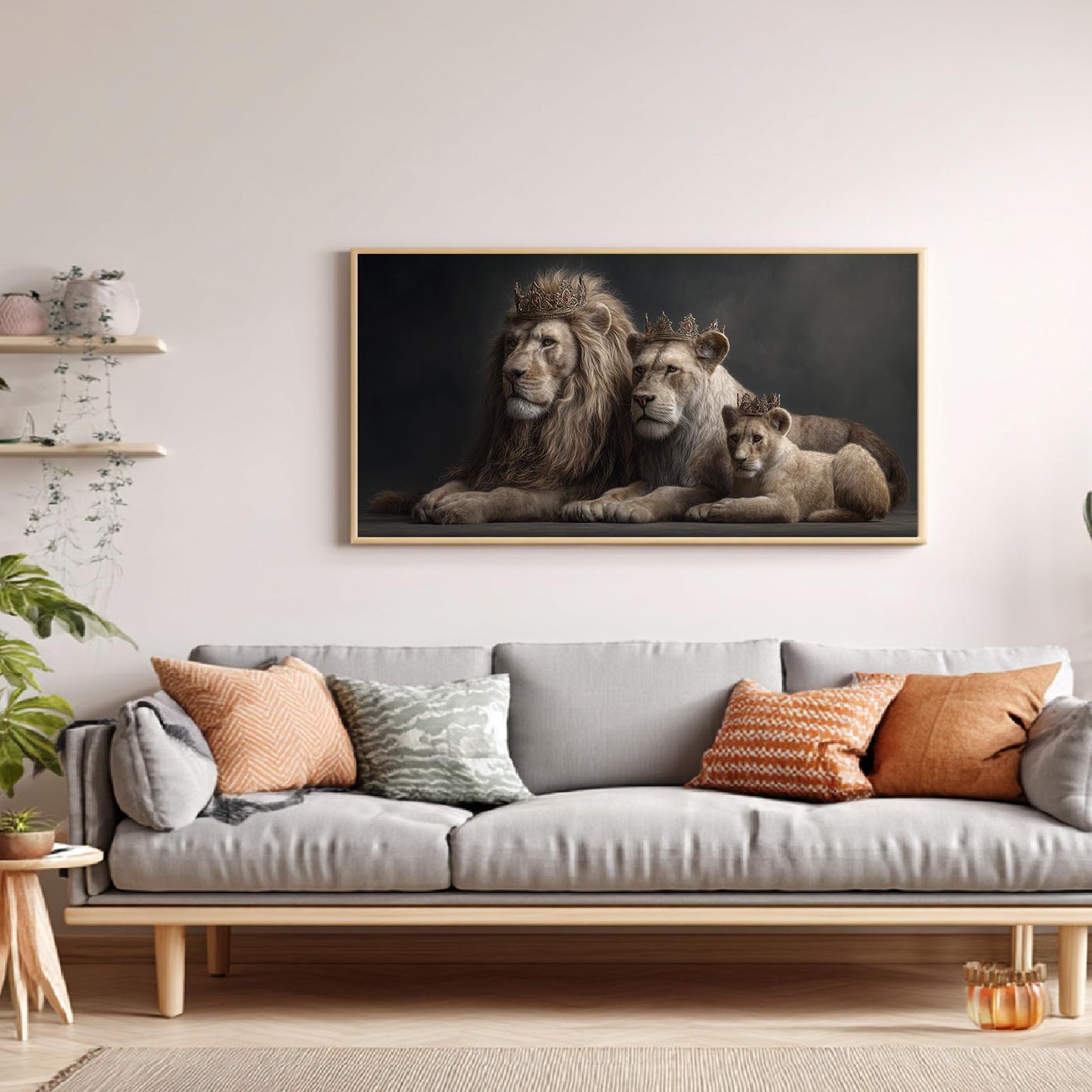 Lion Family Modern Abstract Animals