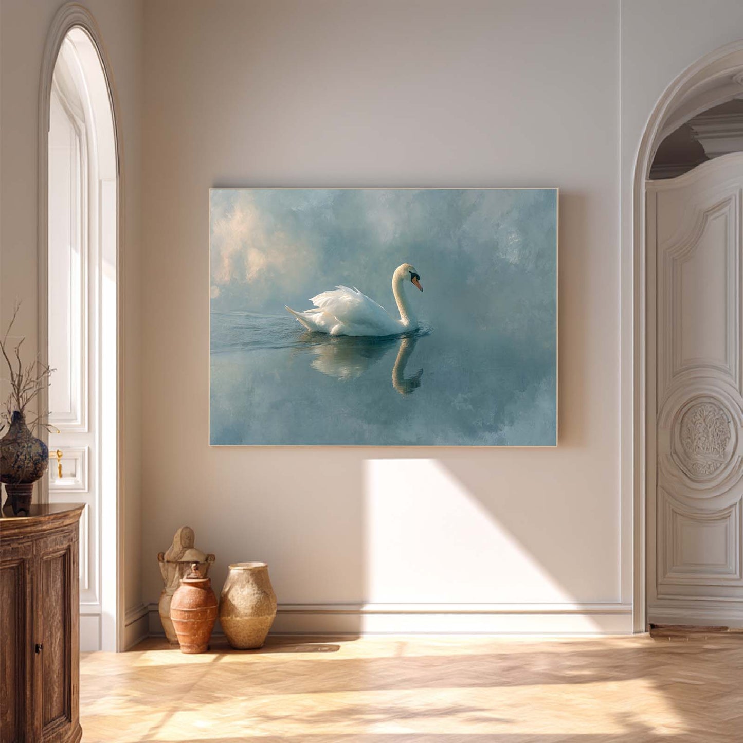 Abstract Oil Painting Swan