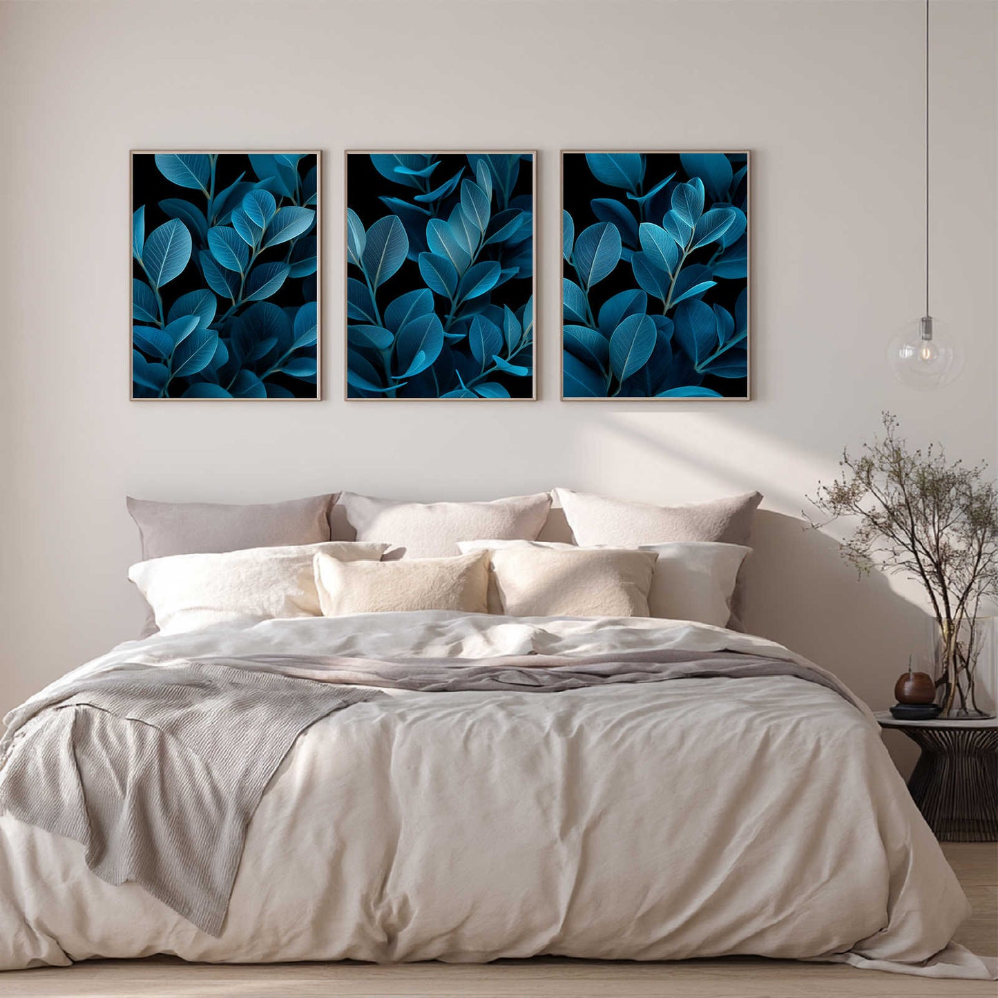 Abstract Blue Green Tropical Plant Monstera
