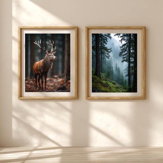 Abstract Landscape Forest Deer