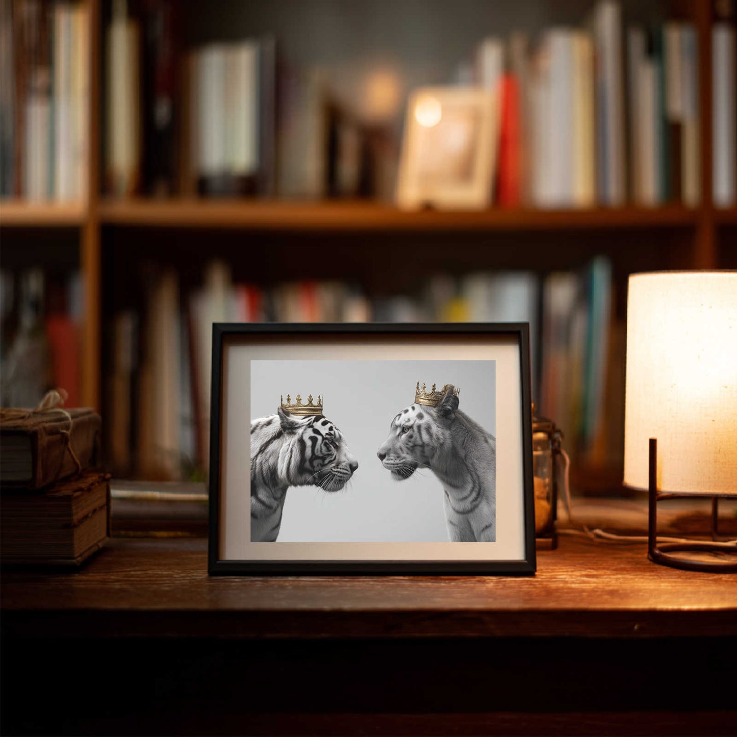 Abstract Animal Tiger Couple Crown