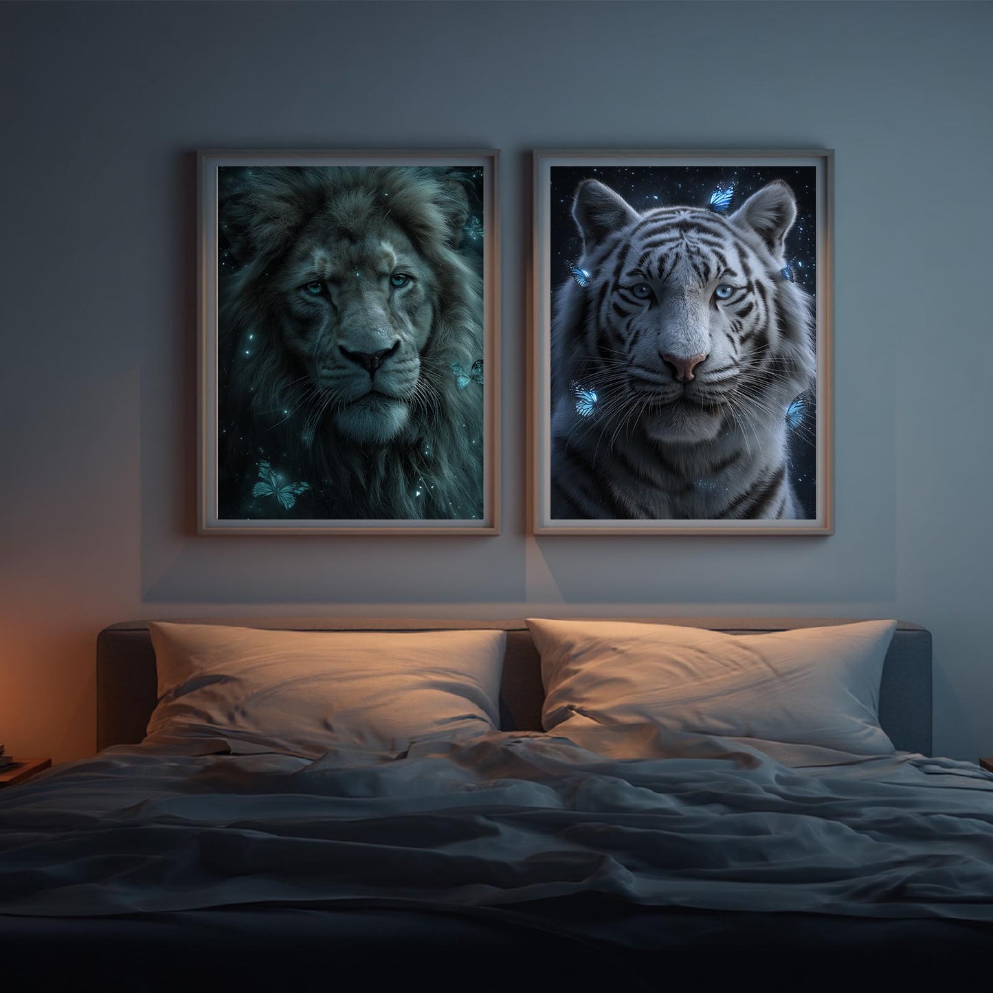 Abstract Animal Lion Tiger Blue Butterfly