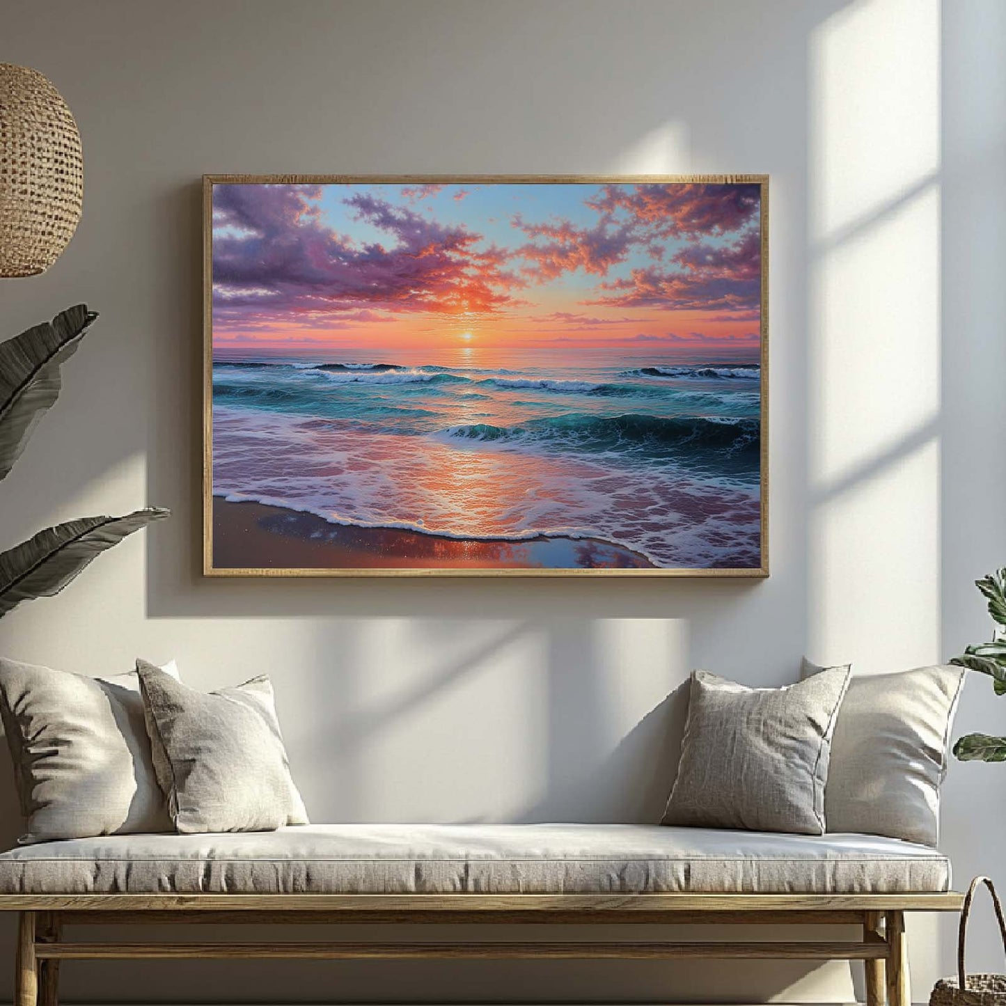 Abstract Oil Painting Sunrise at Sea