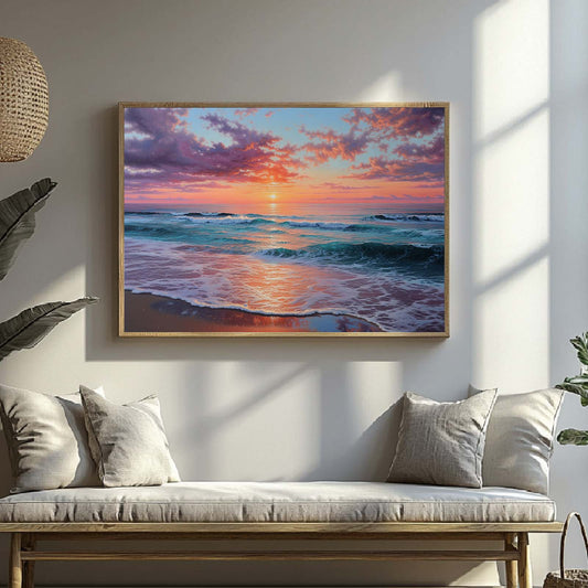 Abstract Oil Painting Sunrise at Sea