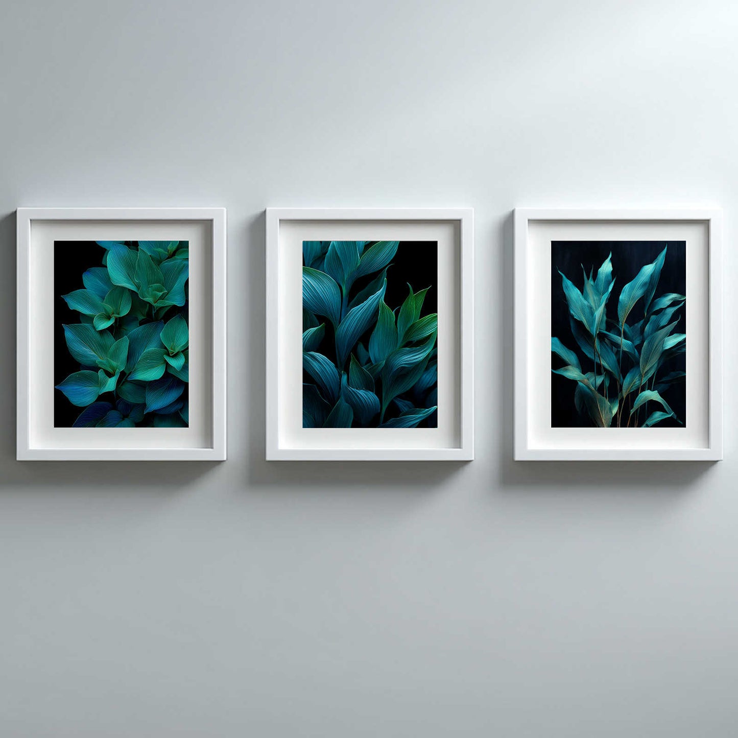 Abstract Blue Green Tropical Plant Monstera