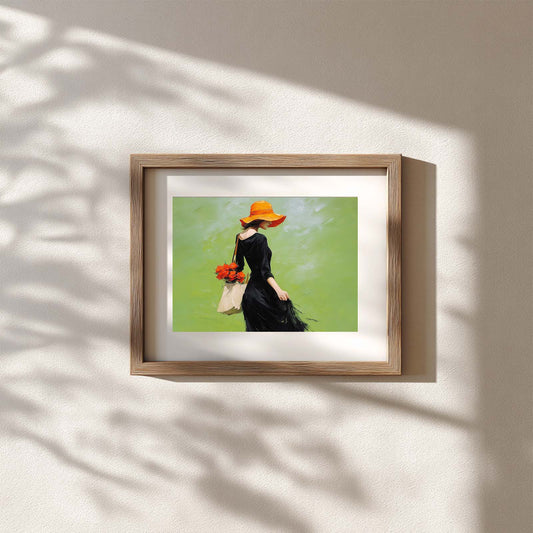 Abstract Vintage Girl and Rose Canvas Painting – Wall Art for Living Room Bedroom Decoration, Poster Print, Frameless