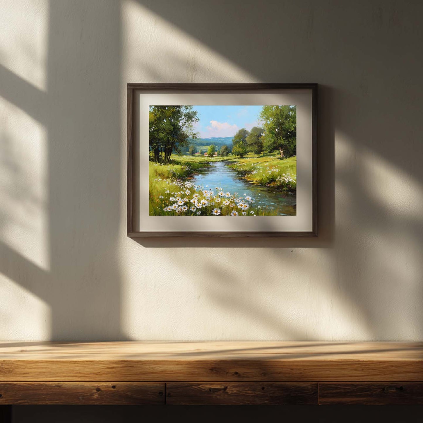 Spring Landscape Wildflowers By The Riverside